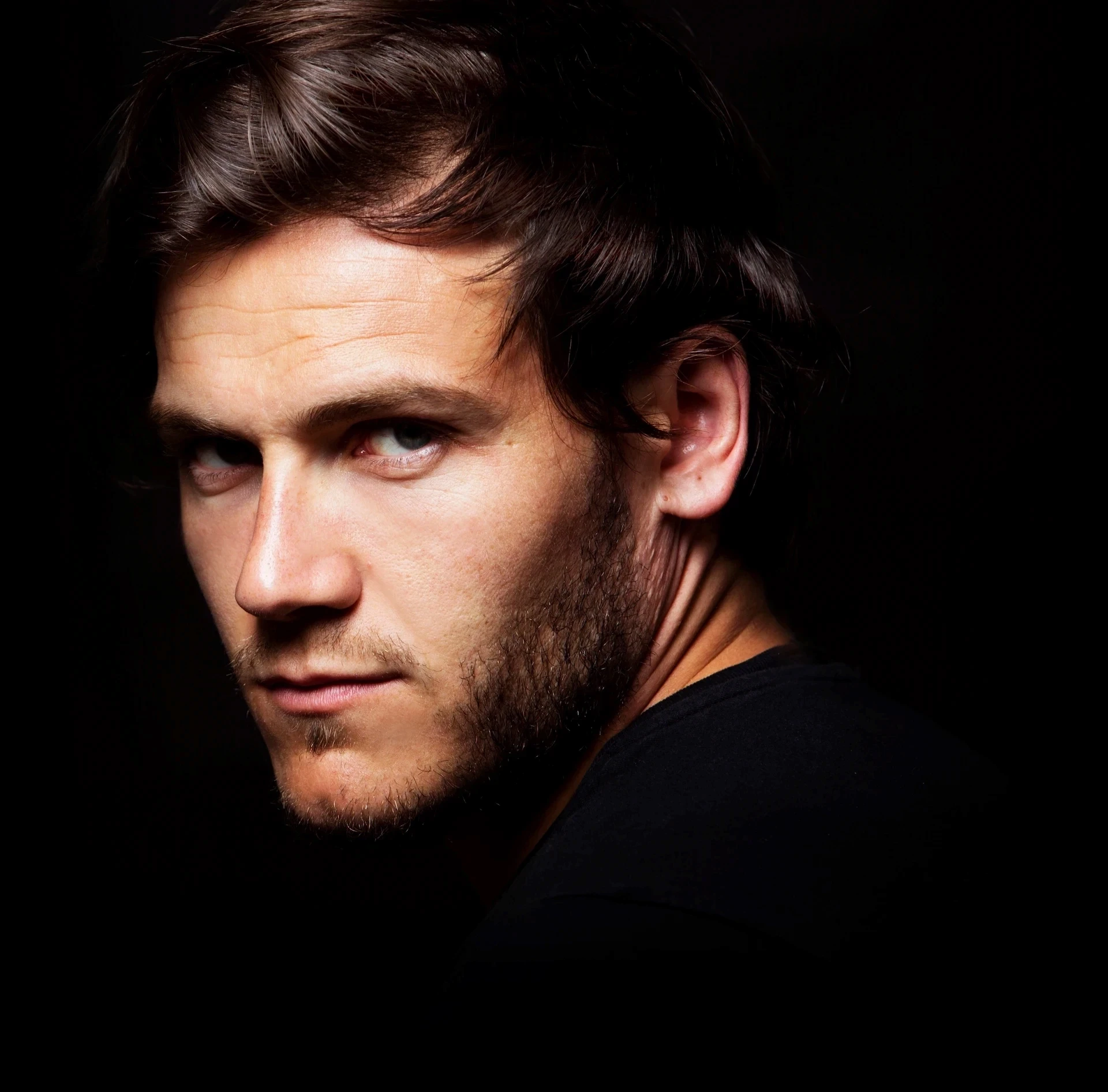 man looking sensually into the camera