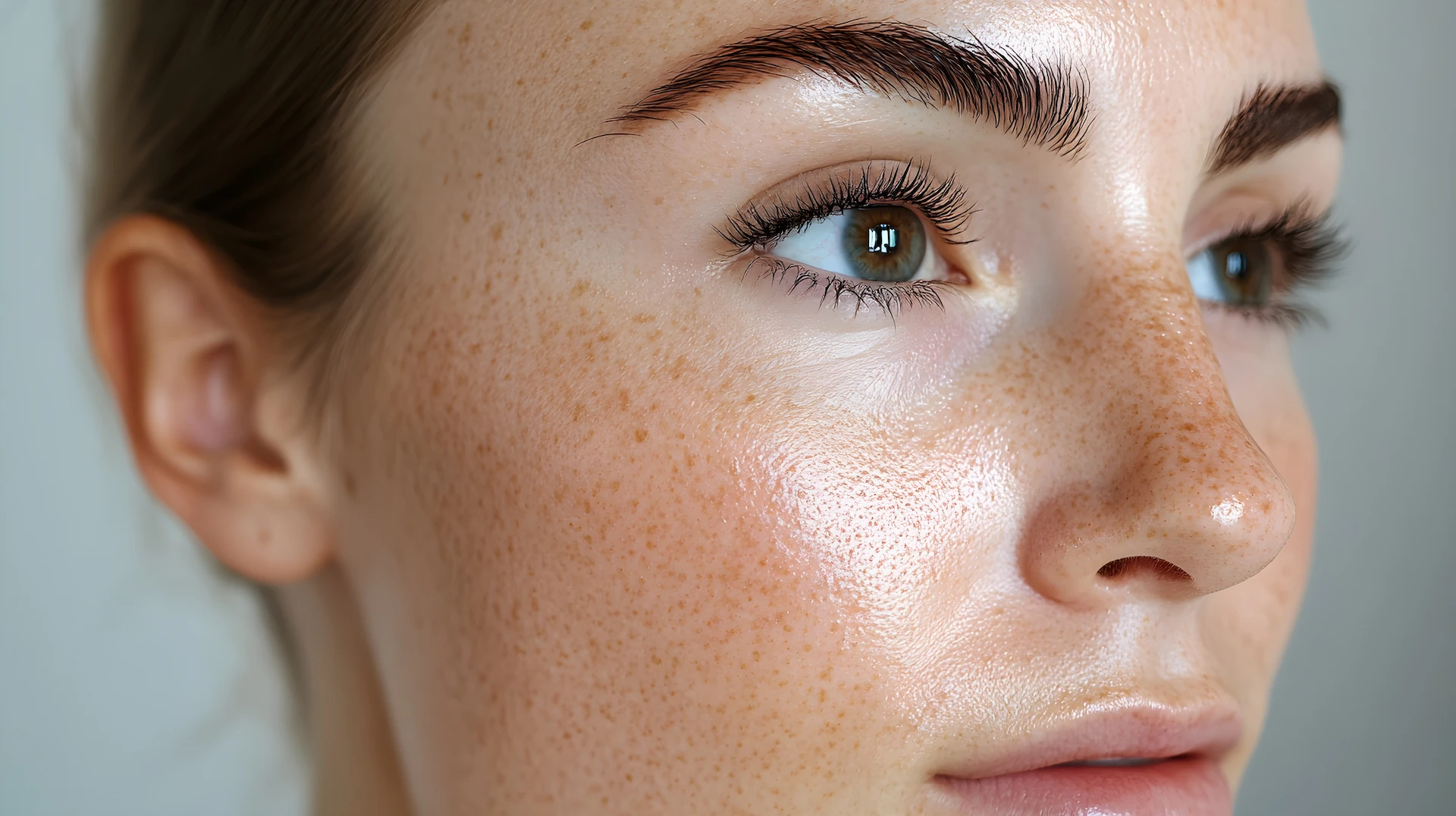 close up of a womans facial skin